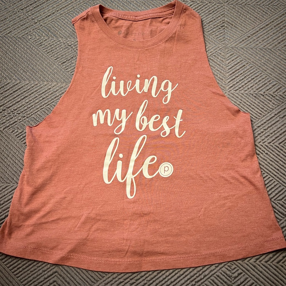Pure Barre Pink Cropped Muscle Tank
